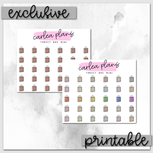 Target Bag Mini Icons | Printable Icons