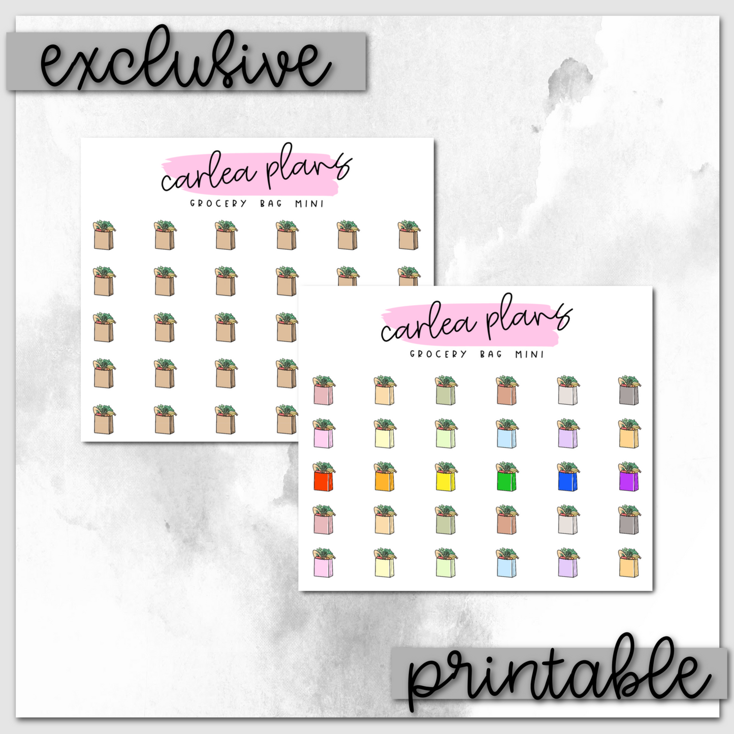 Grocery Bag Mini Icons | Printable Icons