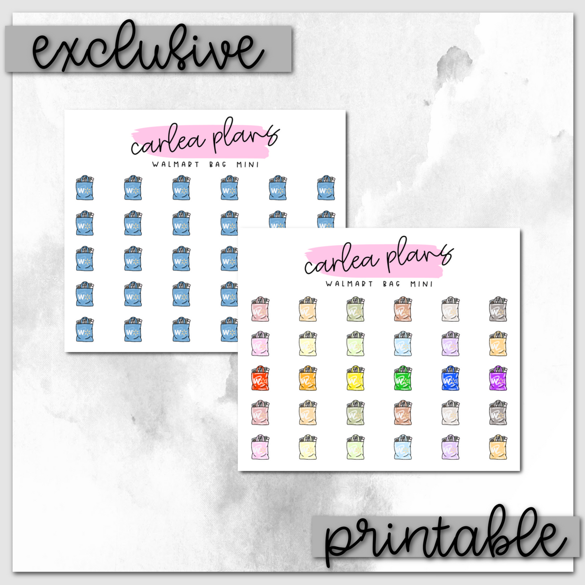 Walmart Bag Mini Icons | Printable Icons – CarleaPlans