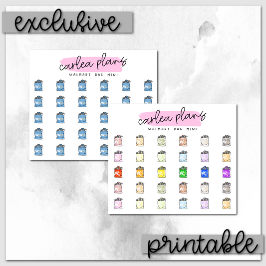 Walmart Bag Mini Icons | Printable Icons