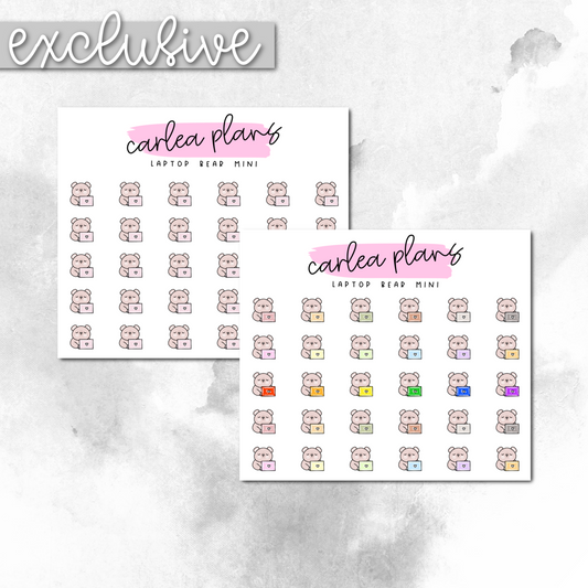 Laptop Bear Mini Character Icons