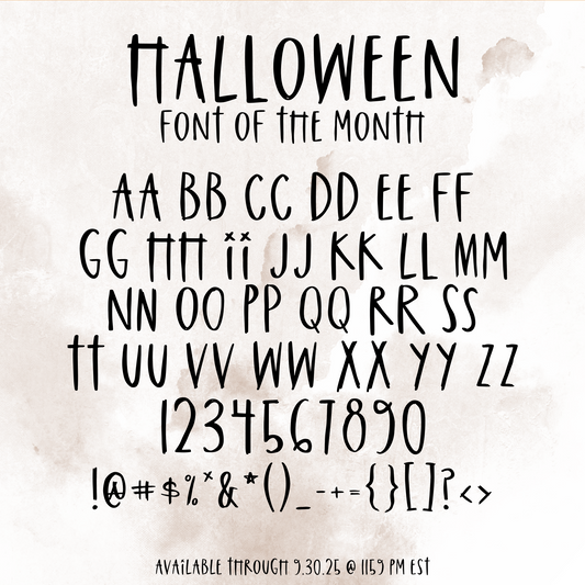 Halloween Font of the Month Custom Scripts