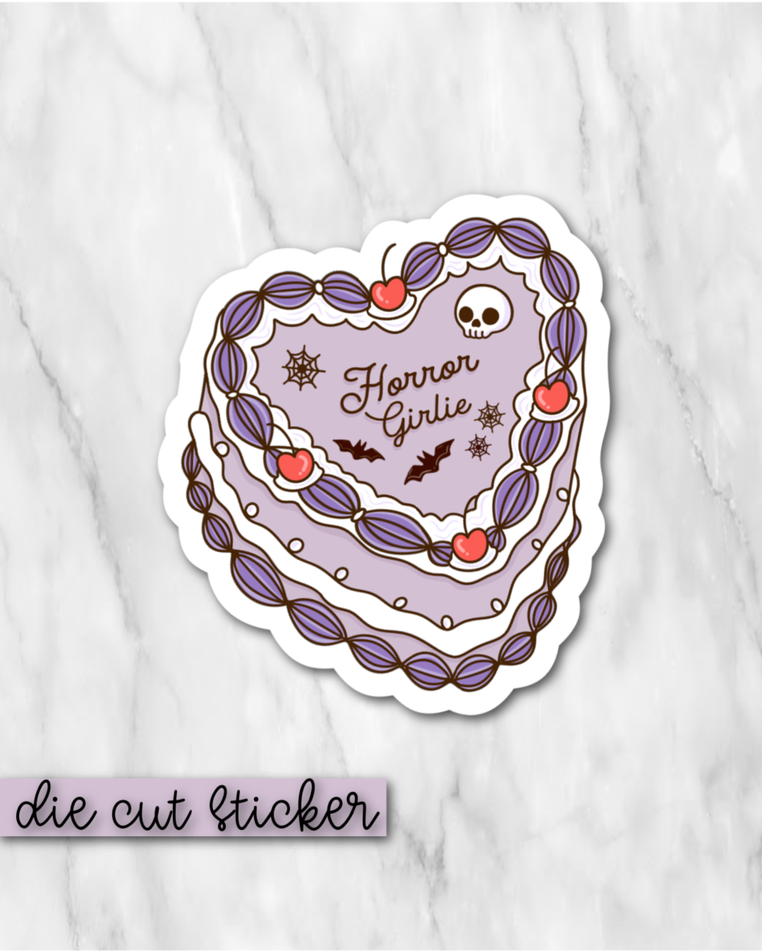 Horror Girlie Cake Die Cut Sticker