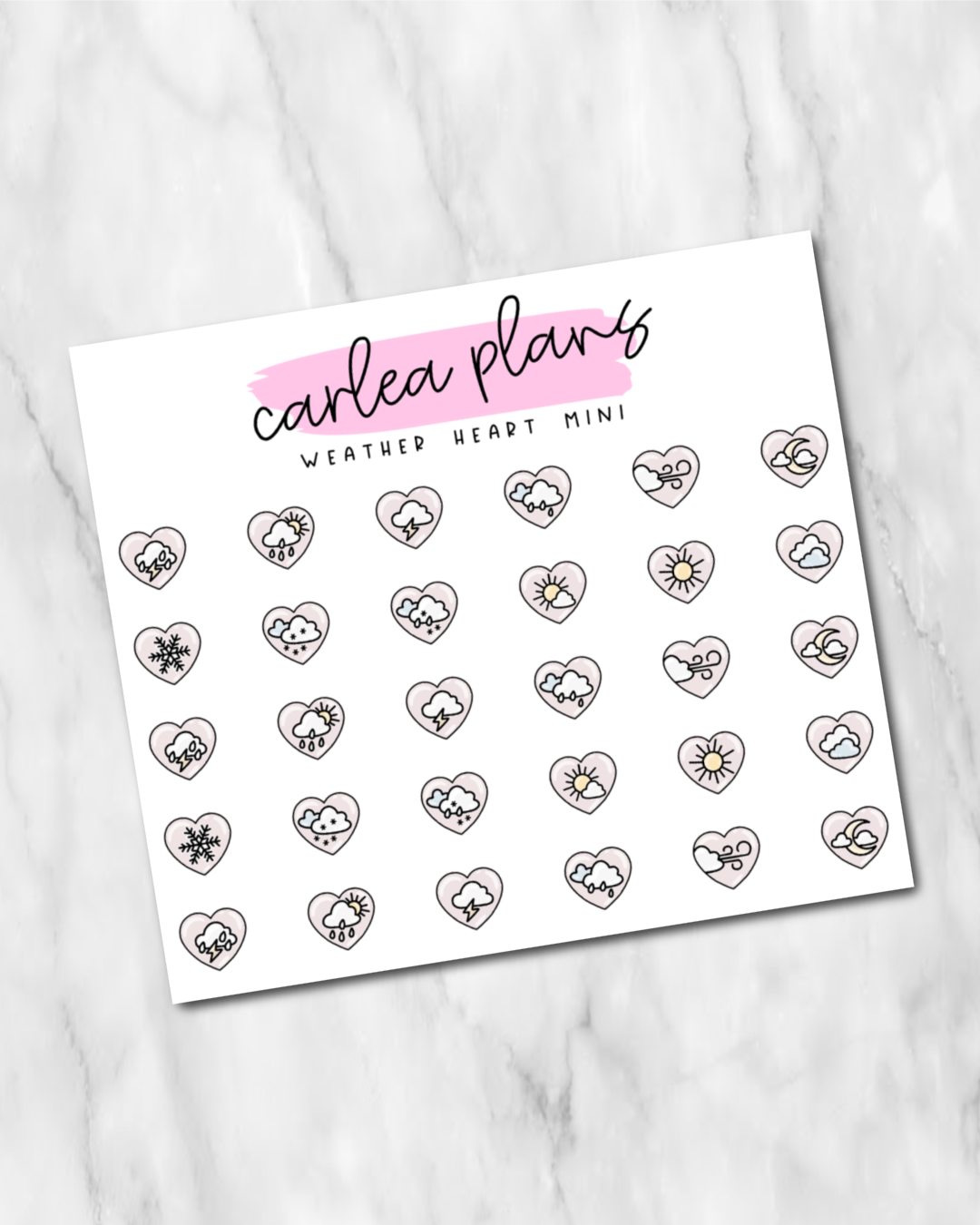 Weather Heart Mini Icons