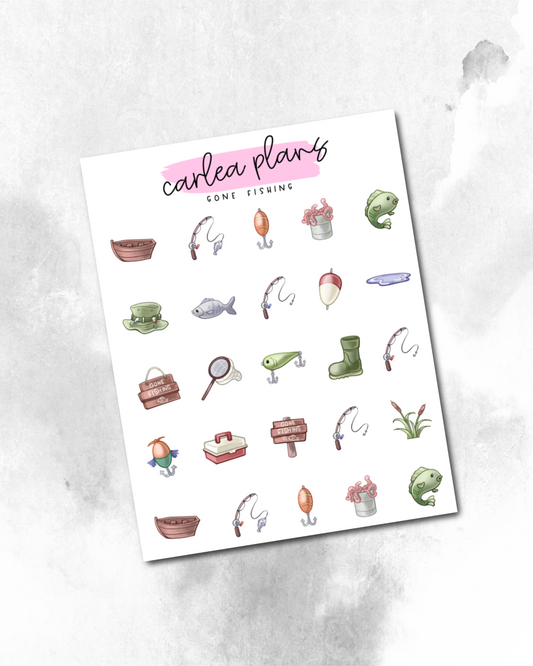 Gone Fishing Deco Icons