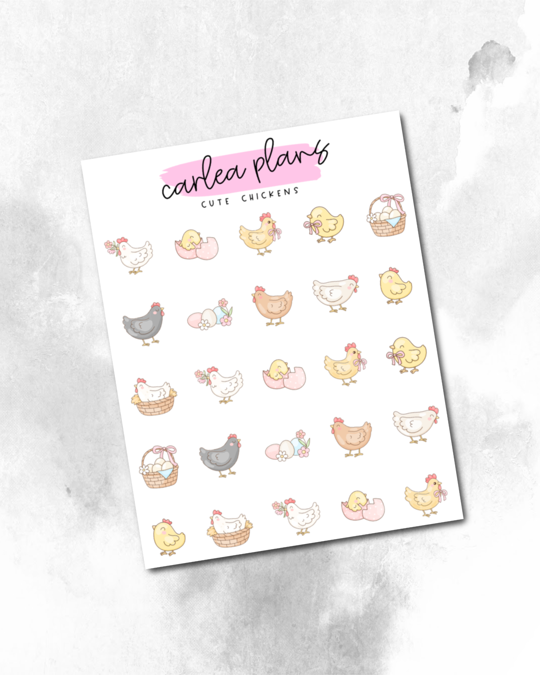 Cute Chickens Deco Icons