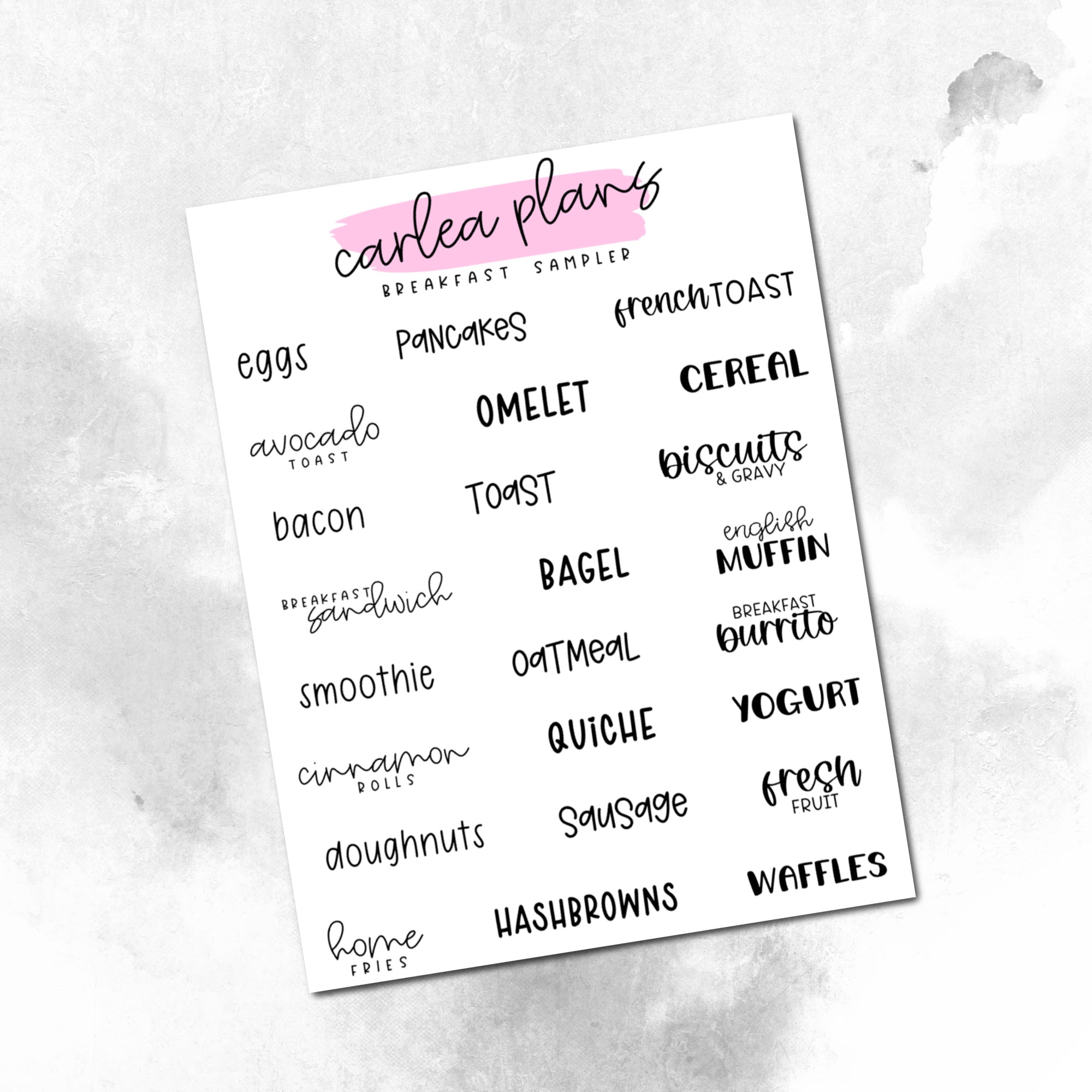 Breakfast Morning Script Breakfast Sampler Scripts – CarleaPlans