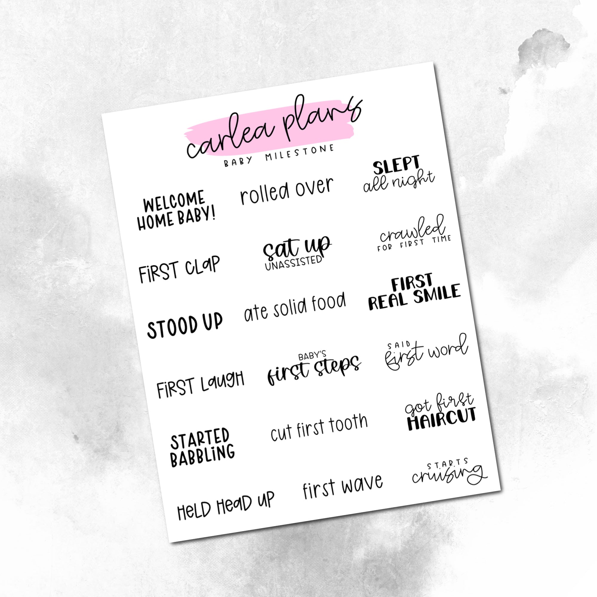 Shay Baby Script Baby Milestone Scripts – CarleaPlans