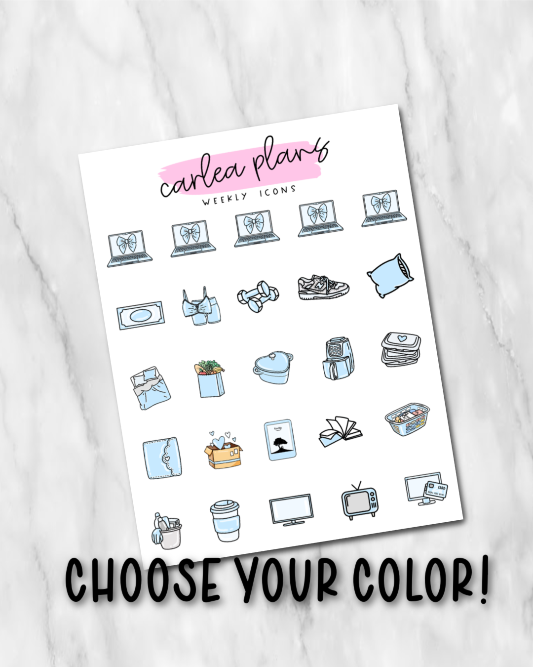 Solid Color Weekly Sampler Icons