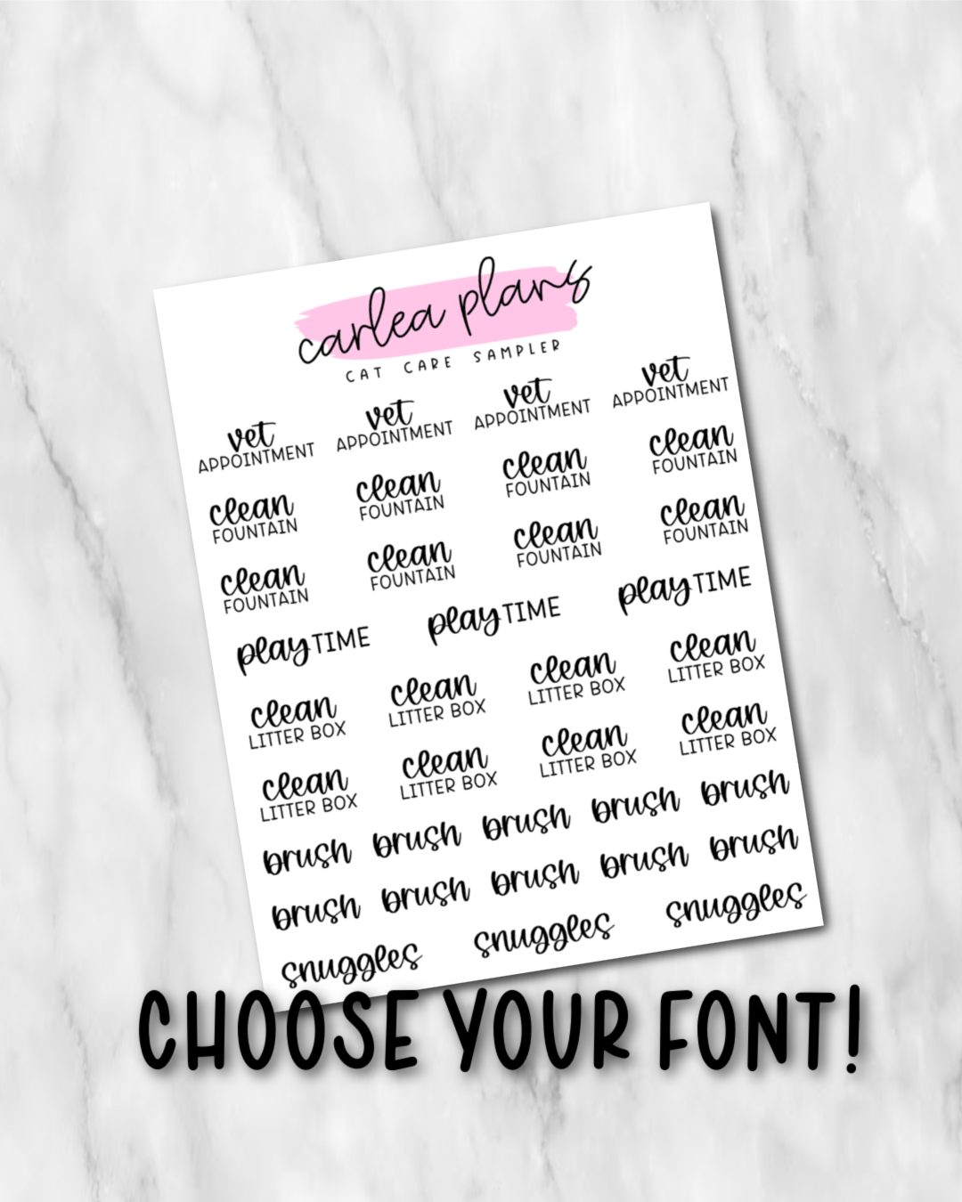 Cat Care Sampler Script