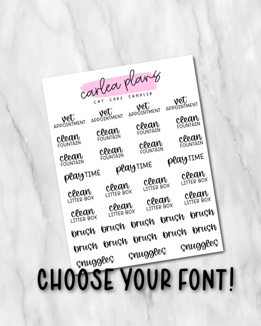 Cat Care Sampler Script