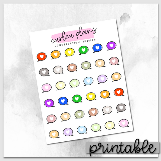 Conversation Bubble Icons | Printable Icons