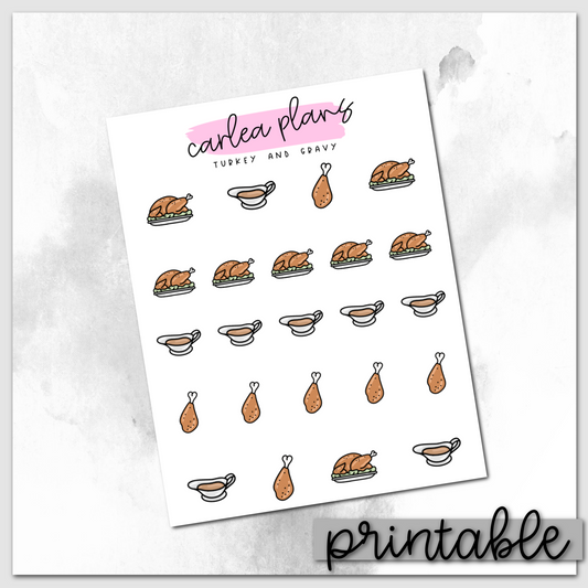 Turkey & Gravy Icons | Printable Icons