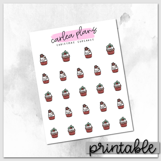 Christmas Cupcake Icons | Printable Icons