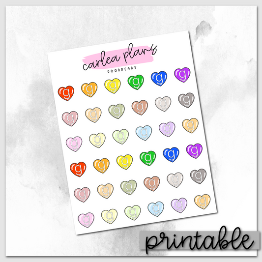 Goodreads Heart Icons | Printable Icons