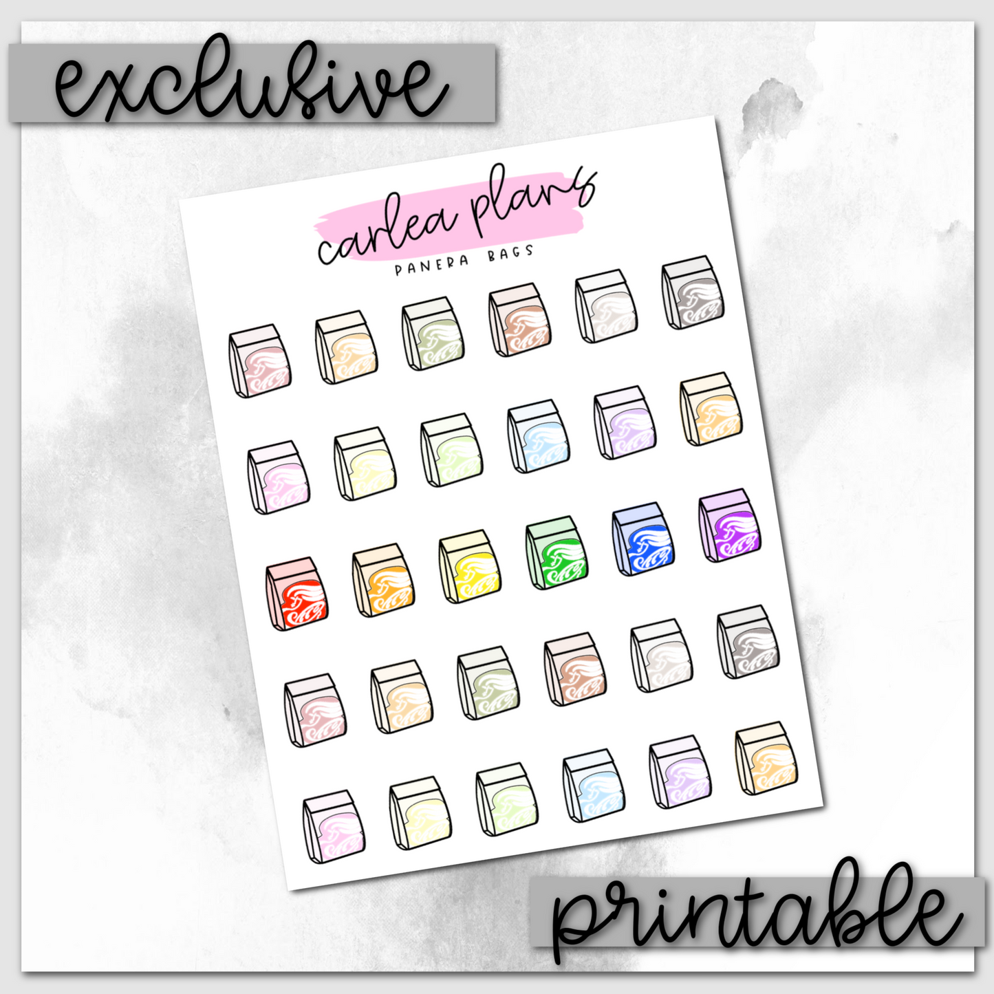 Colored Panera Bag Icons | Printable Icons