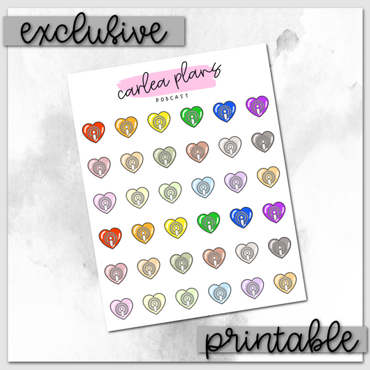 Podcast Heart Icons | Printable Icons