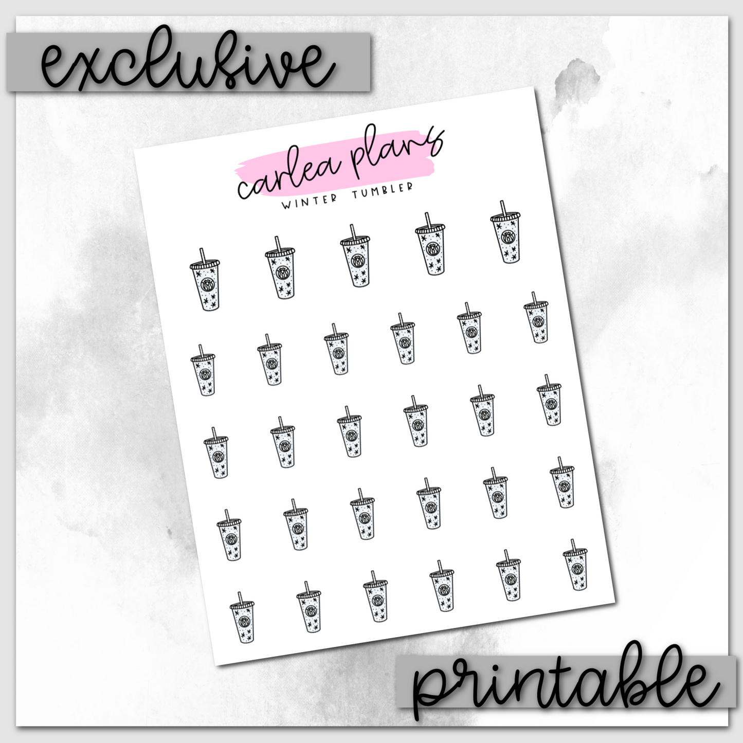 Winter Tumbler Icons | Printable Icons