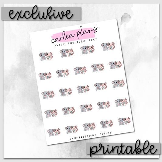 Avery & Elsie Text Icon | LynnerDesigns Collab | Printable Characters