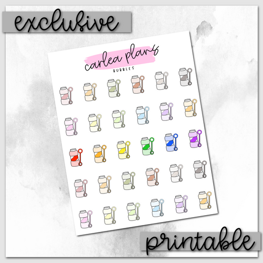 Bubbles Icons | Printable Icons