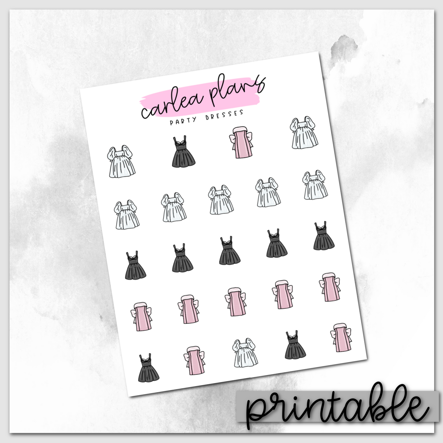 Party Dress Icons | Printable Icons