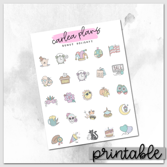 Bonus Holiday Icons | Printable Icons