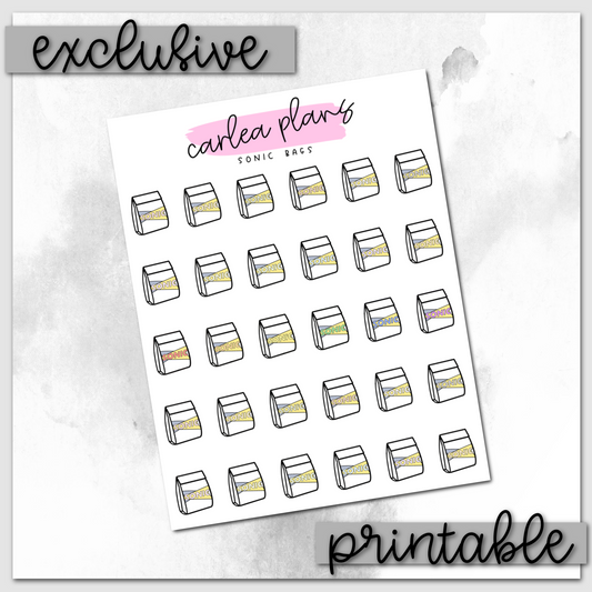 Classic Sonic Bag Icons | Printable Icons