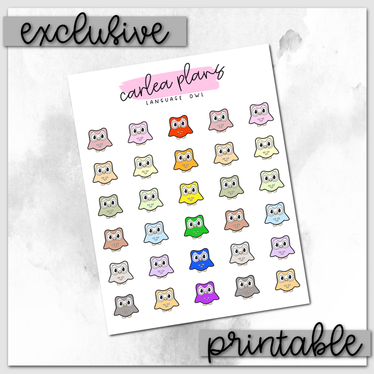 Language Owl Icons | Printable Icons