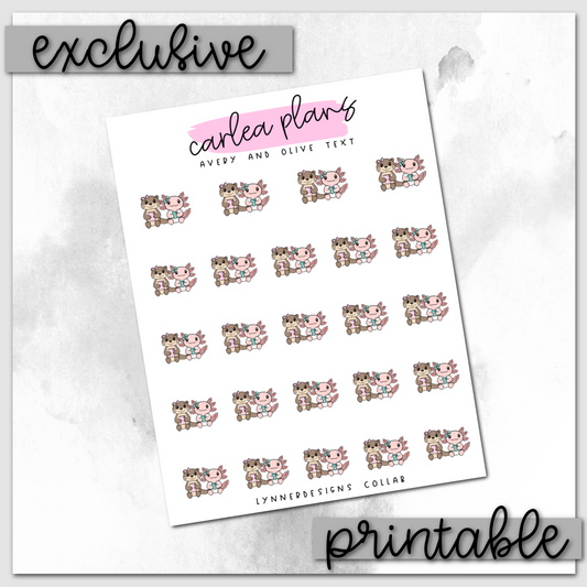 Avery & Olive Text Icon | LynnerDesigns Collab | Printable Characters