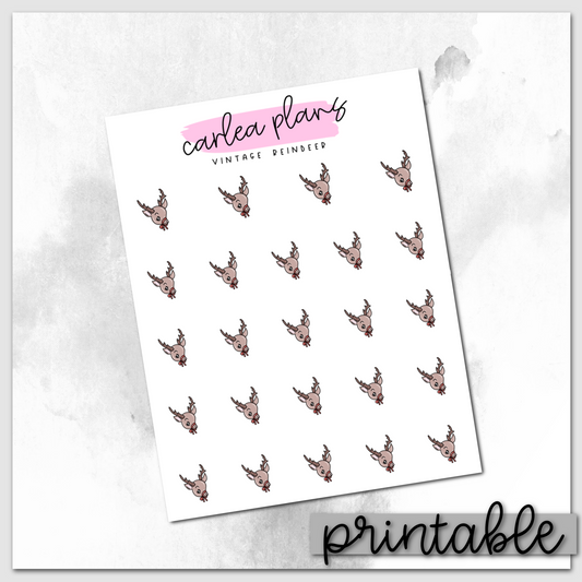 Vintage Reindeer Icons | Printable Icons