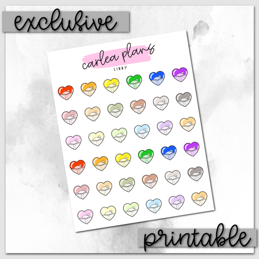 Libby Heart Icons | Printable Icons