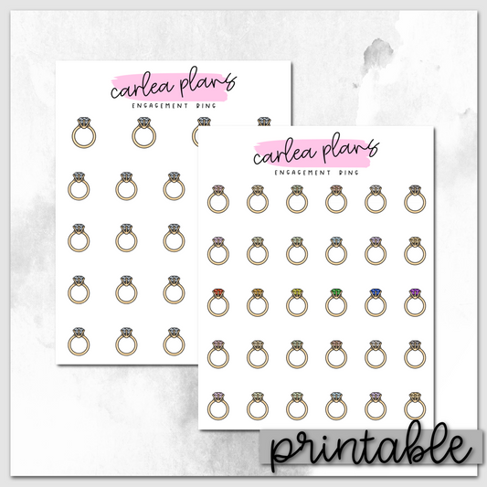 Engagement Ring Icons | Printable Icons