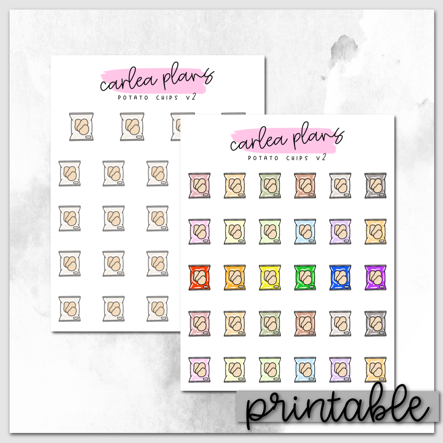 Potato Chip v2 Icons | Printable Icons