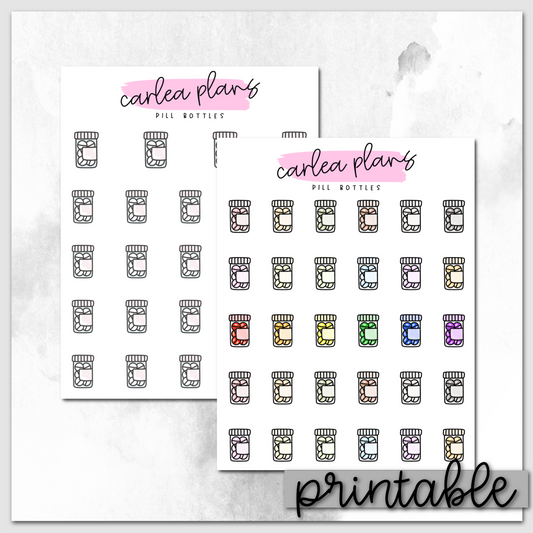 Pill Bottle Icons | Printable Icons