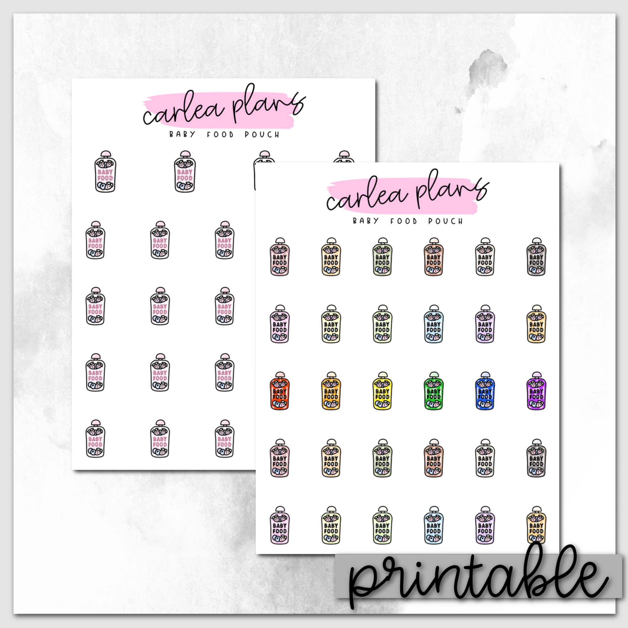 Baby Food Pouch Icons | Printable Icons – CarleaPlans