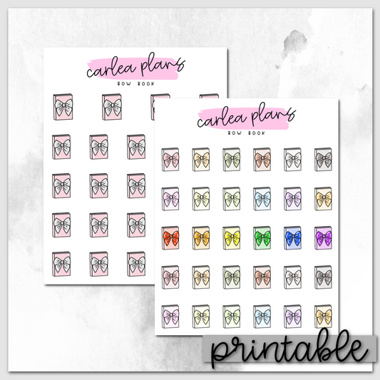 Bow Book Icons | Printable Icons