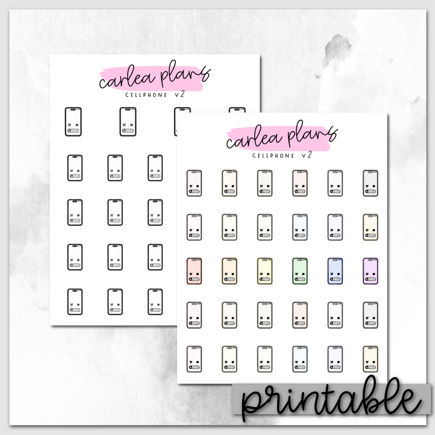 Cellphone v2 Icons | Printable Icons