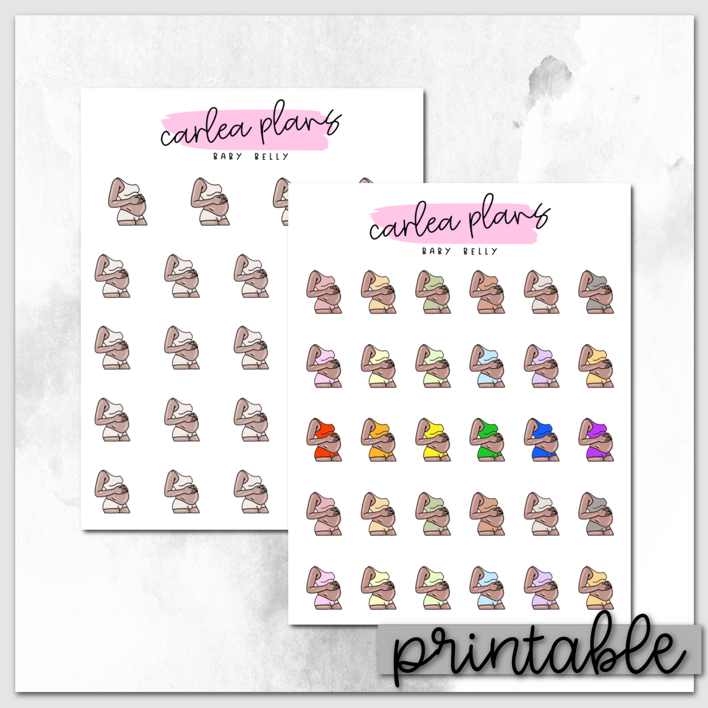 Baby Belly Icons | Deep | Printable Icons