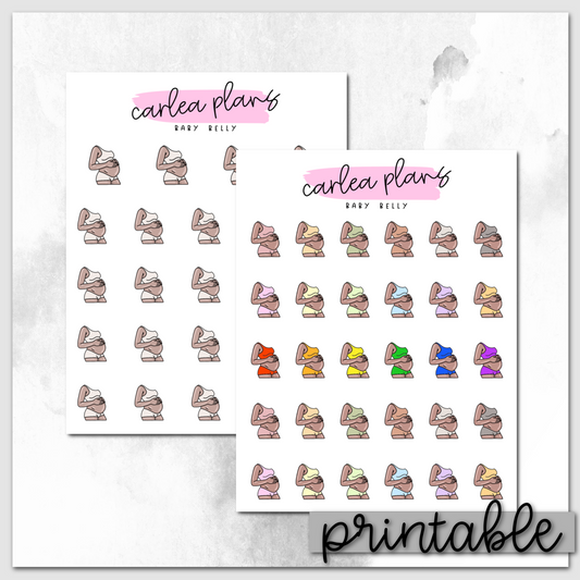 Baby Belly Icons | Deep | Printable Icons