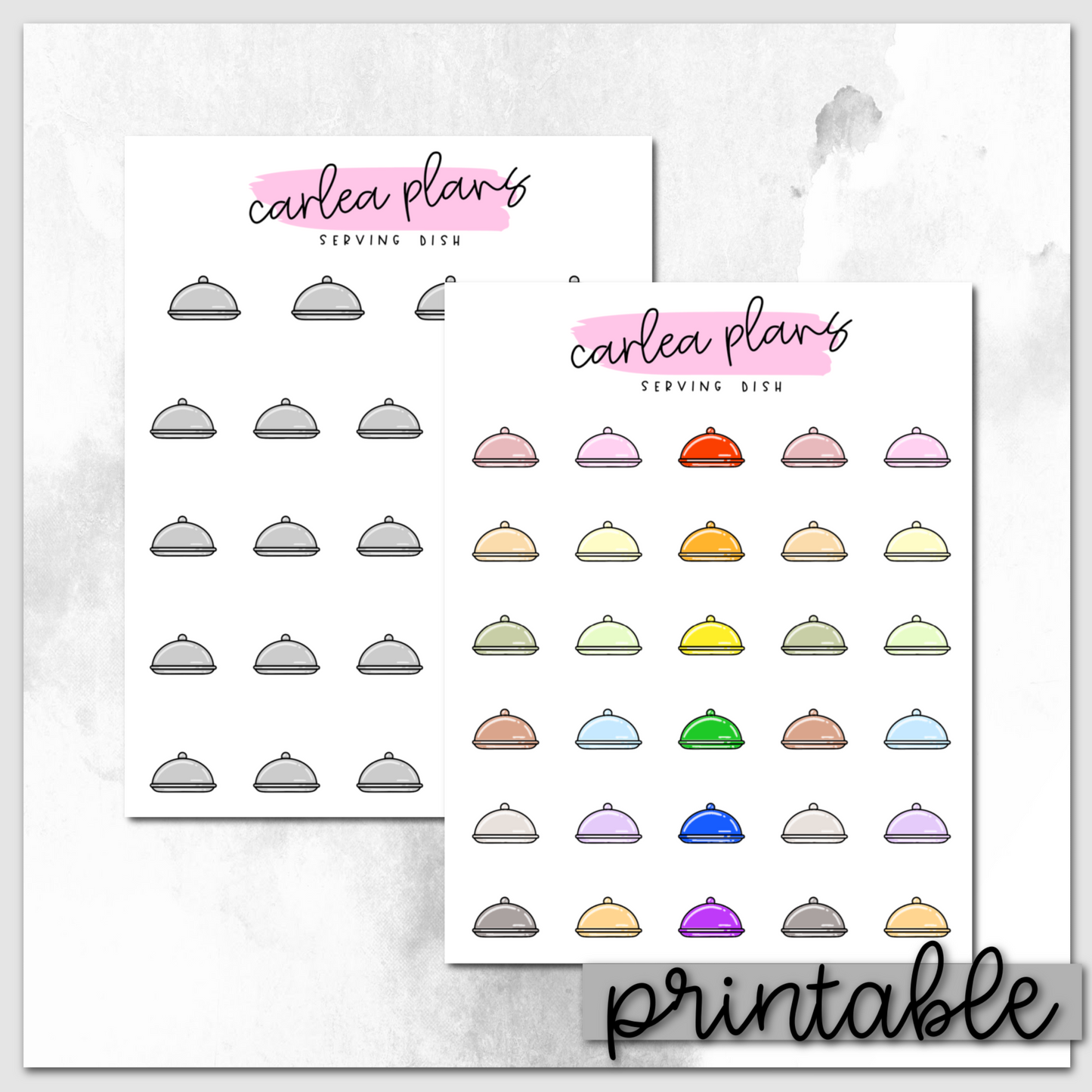 Serving Dish Icons | Printable Icons