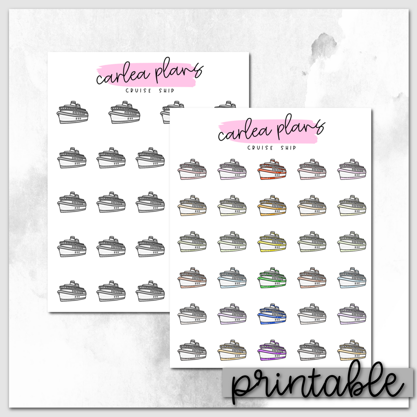 Cruise Ship Icons | Printable Icons