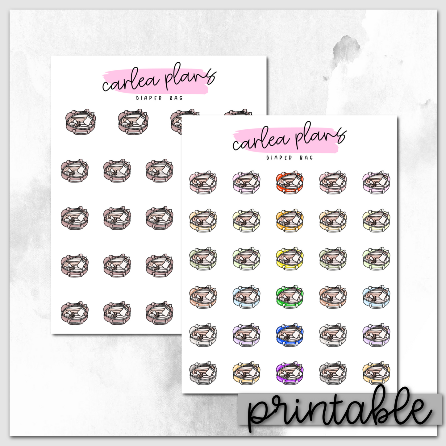 Diaper Bag Icons | Printable Icons