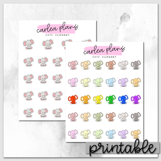 Cute Elephant Icons | Printable Icons