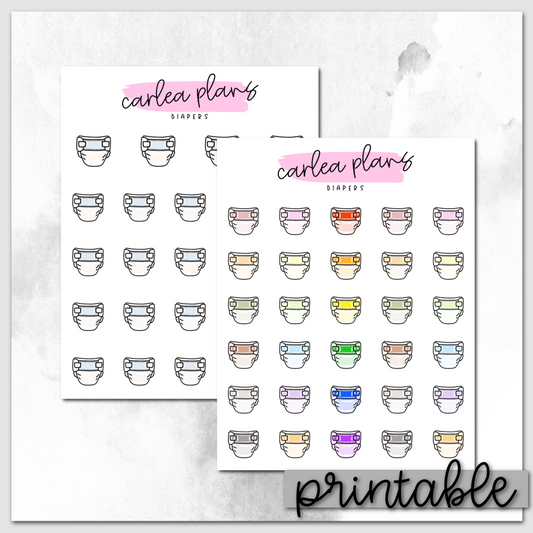 Diaper Icons | Printable Icons