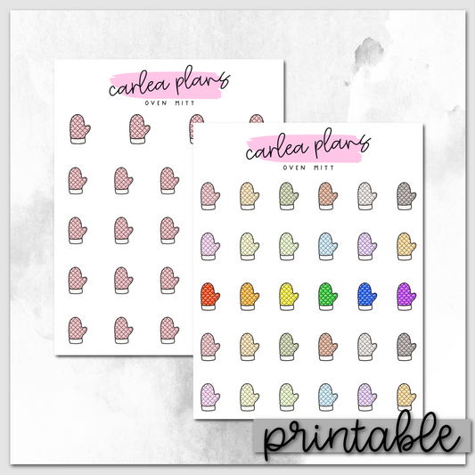 Oven Mitt Icons | Printable Icons