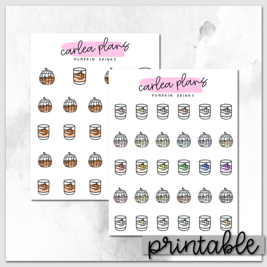 Pumpkin Drink Icons | Printable Icons