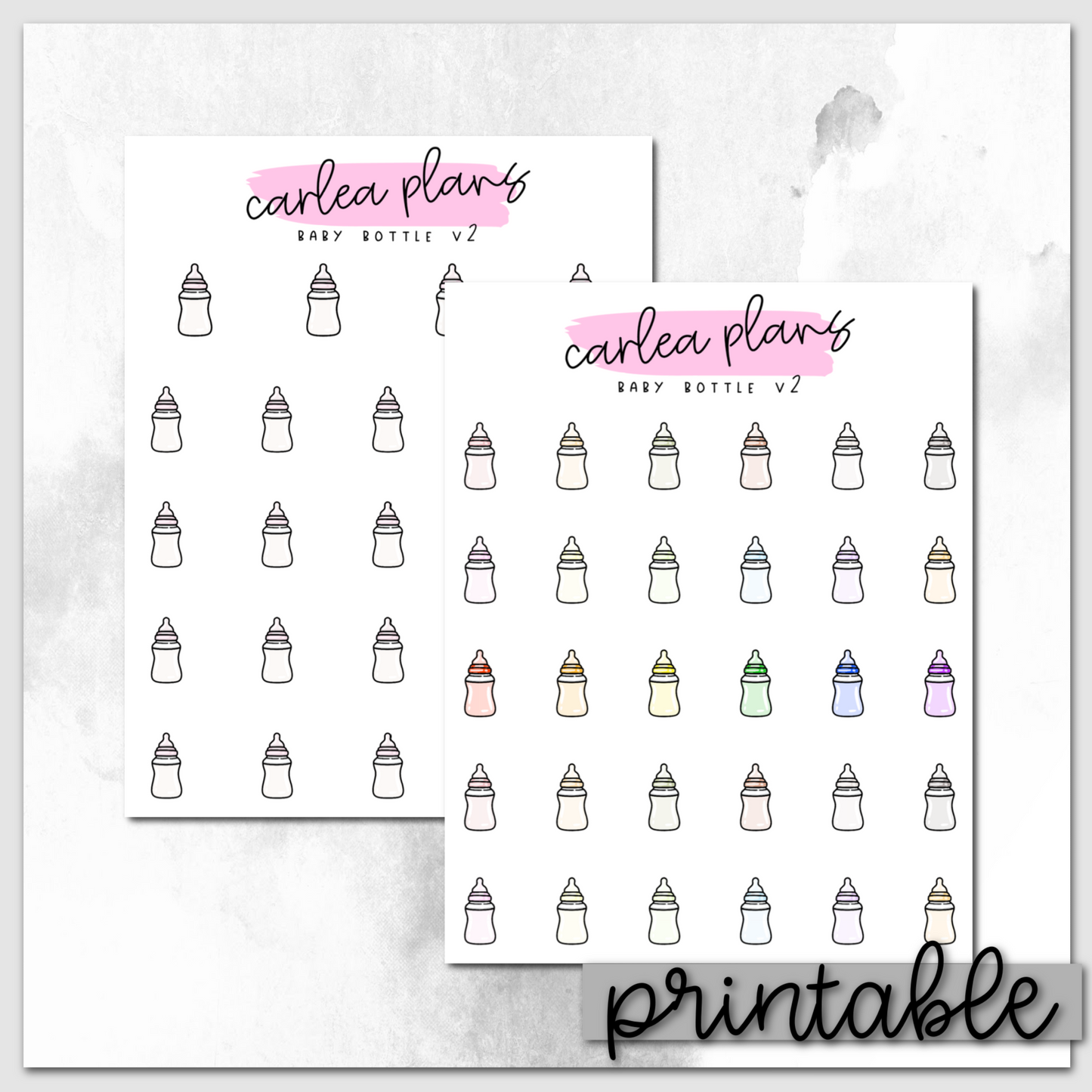 Baby Bottle v2 Icons | Printable Icons