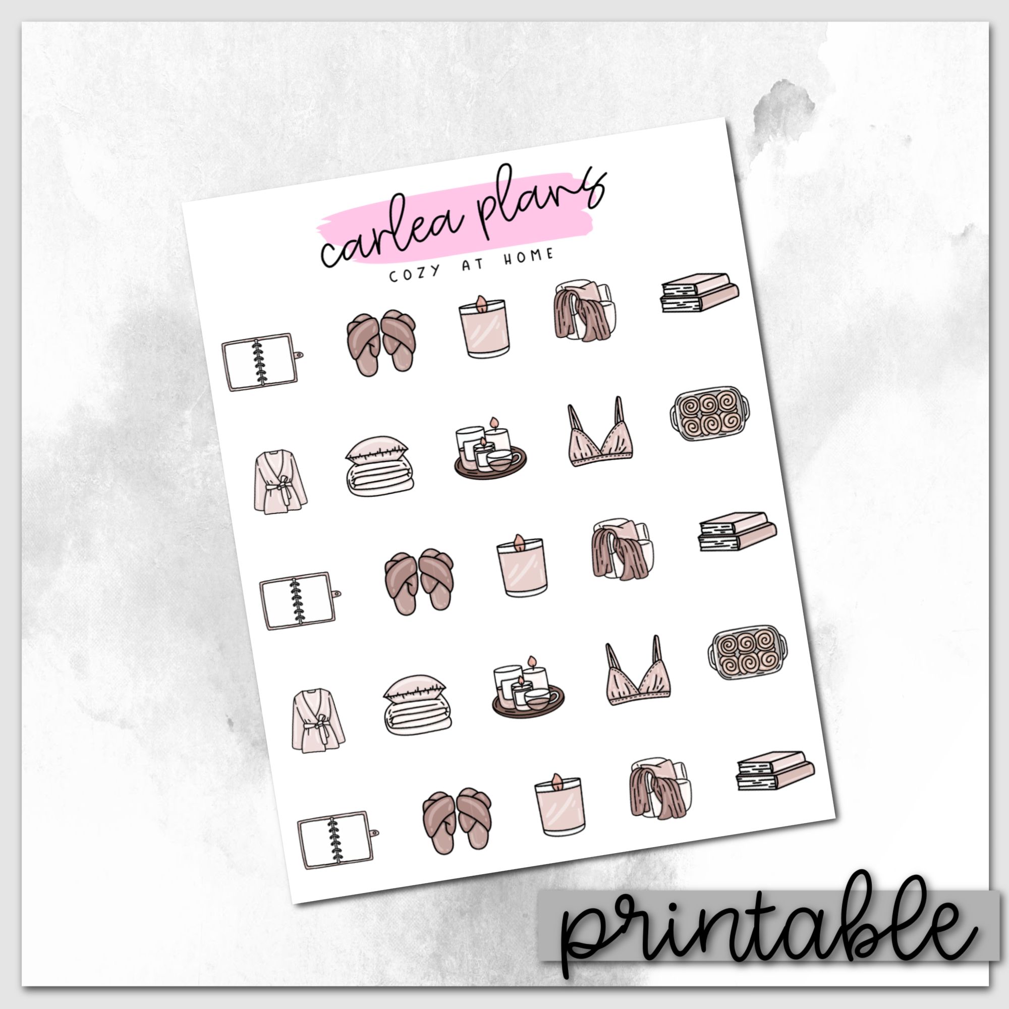 Cozy at Home Icons | Printable Icons – CarleaPlans