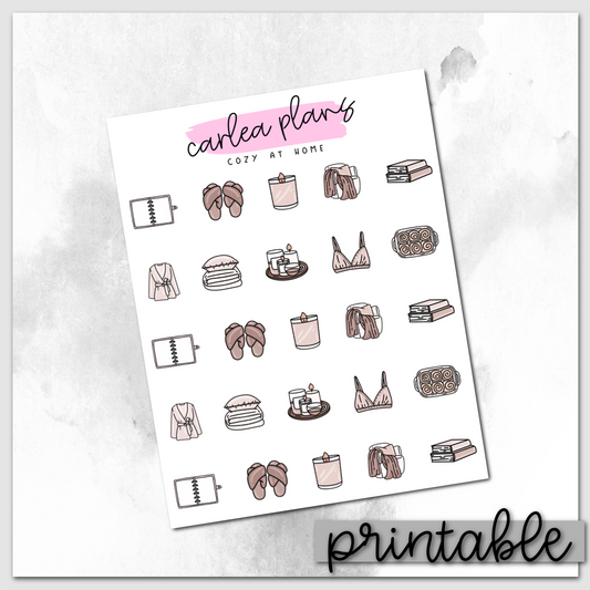 Cozy at Home Icons | Printable Icons