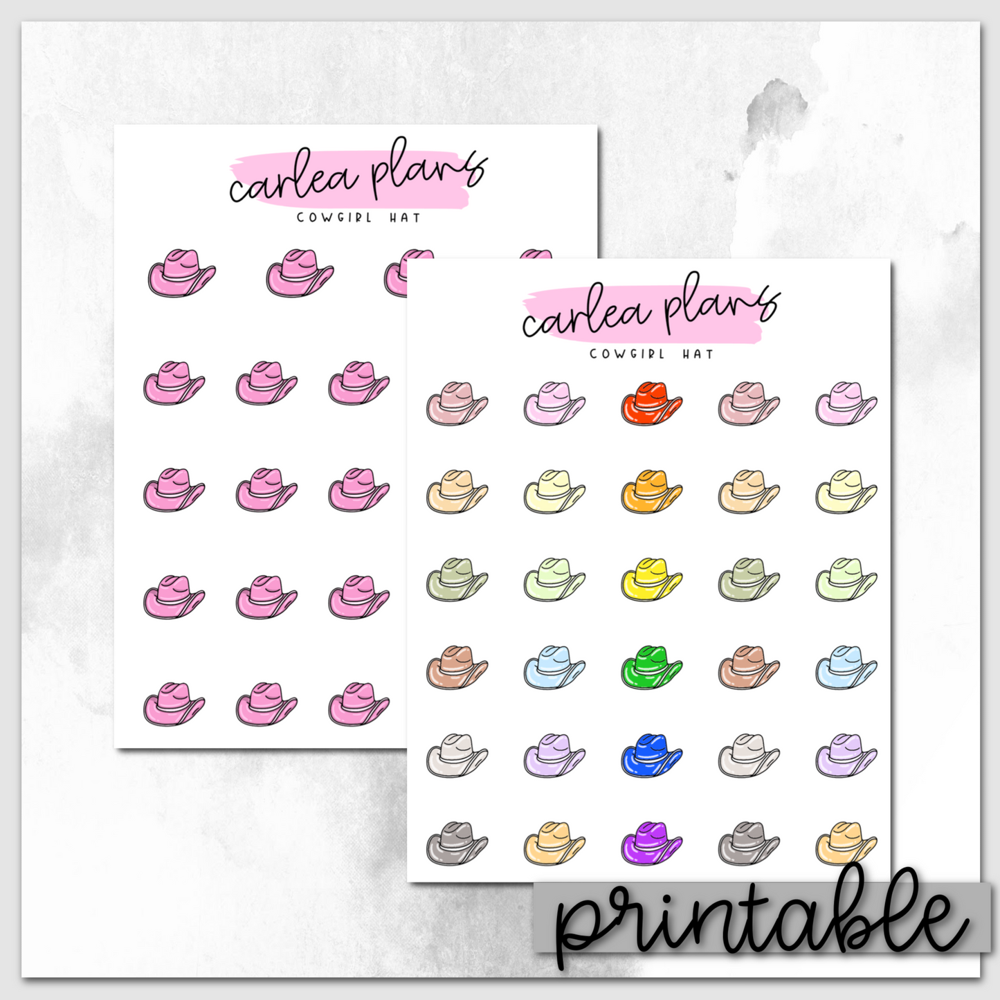 Cowgirl Hat Icons | Printable Icons